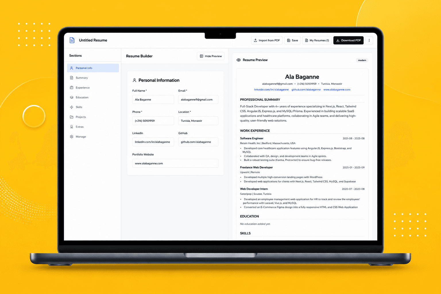 ATS Resume Builder demo